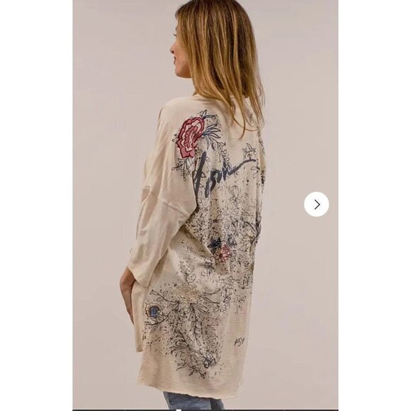 NWT Kyla Seo Comfort  Milena Jacket KYREC47 Wheat Embroidered Size S Boho Beachy - Picture 2 of 11